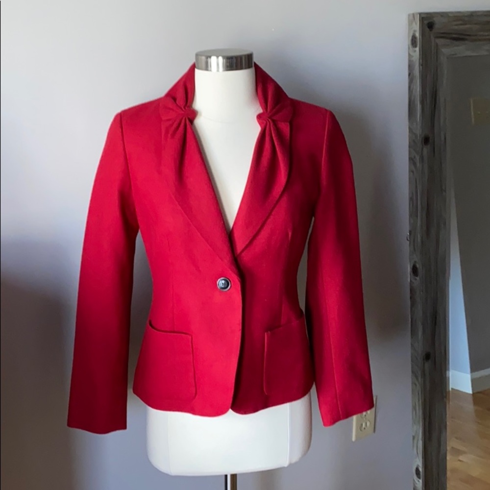 Talbots Pinched Collar Red Blazer